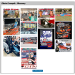 Photo Example - Masonry style of images pulled from Facebook and Instagram - Racer Websites